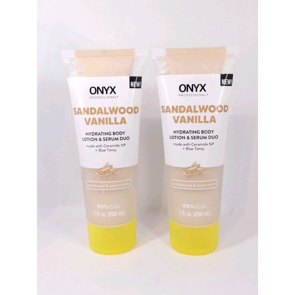 ONYX Professional Sandalwood Vanilla Hydrating Body Lotion Serum Duo Lot 2 HB1